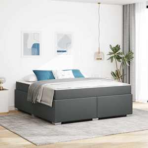 Rám postele s matrací Tmavě šedá 180 x 200 cm textil - obrázek 1