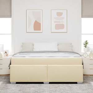 Rám postele s matrací Krémová 180 x 200 cm textil - obrázek 3