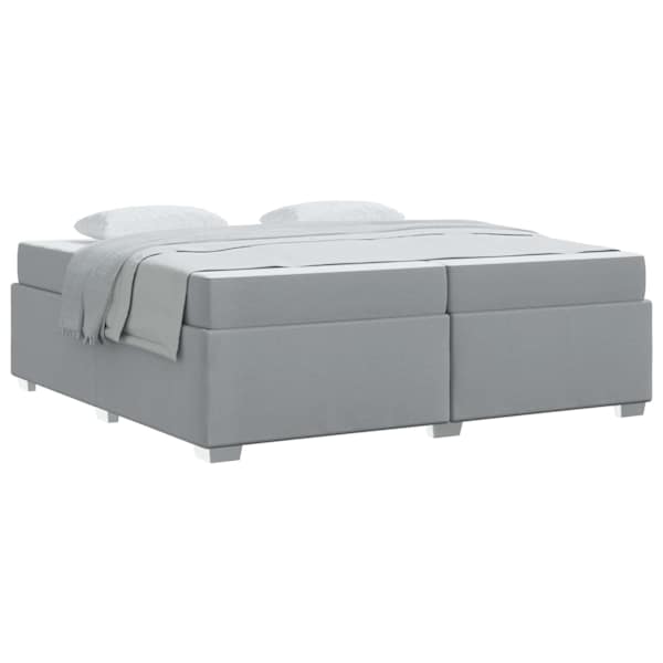 vidaXL Voodi raam madratsiga Helehall 200 x 200 cm kangas