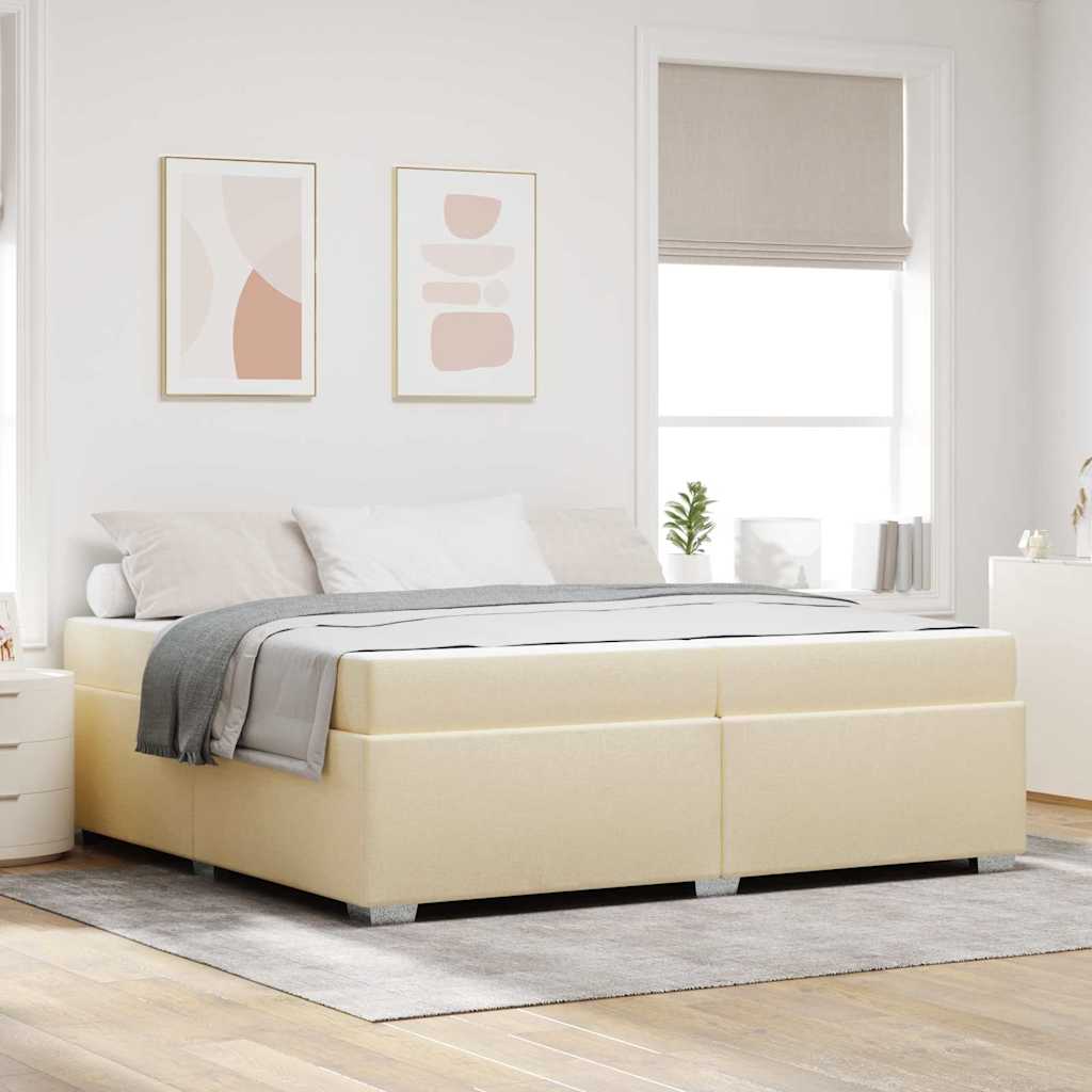 vidaXL Cadru de pat Crem 200 x 200 cm țesătură