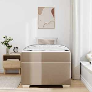 Rám postele s matrací Cappuccino 100 x 200 cm textil - obrázek 3