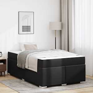 Konstrukcija postelje z vzmetnico Črna 120 x 190 cm blago