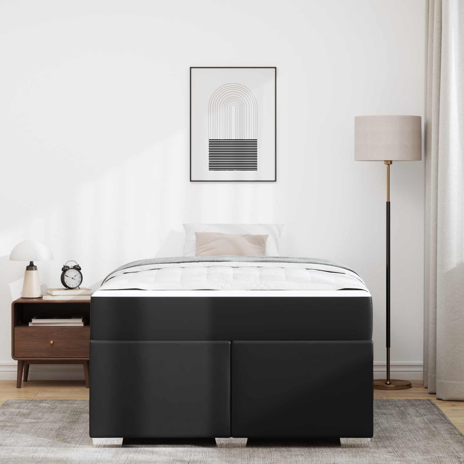 Voodi raam madratsiga Must 120 x 200 cm kangas 142 Kõik vajalik sinu aeda ja koju! Voodi raam madratsiga Must 120 x 200 cm kangas - Image 4