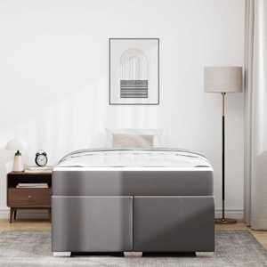 Rám postele s matrací Šedá 120 x 200 cm textil - obrázek 3