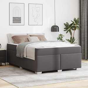 Konstrukcija postelje z vzmetnico Siva 160 x 200 cm blago