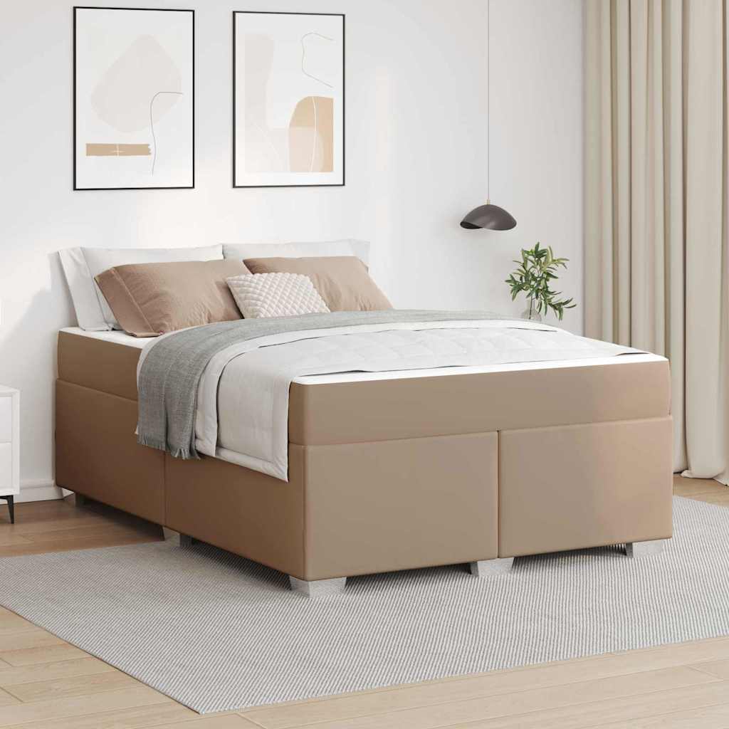 vidaXL Cadru de pat Cappuccino 160 x 200 cm Piele artificială