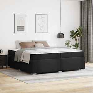 Konstrukcija postelje z vzmetnico Črna 200 x 200 cm blago