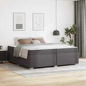 Rám postele s matrací Šedá 200 x 200 cm textil - obrázek 1