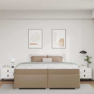 Rám postele s matrací Cappuccino 200 x 200 cm textil - obrázek 3