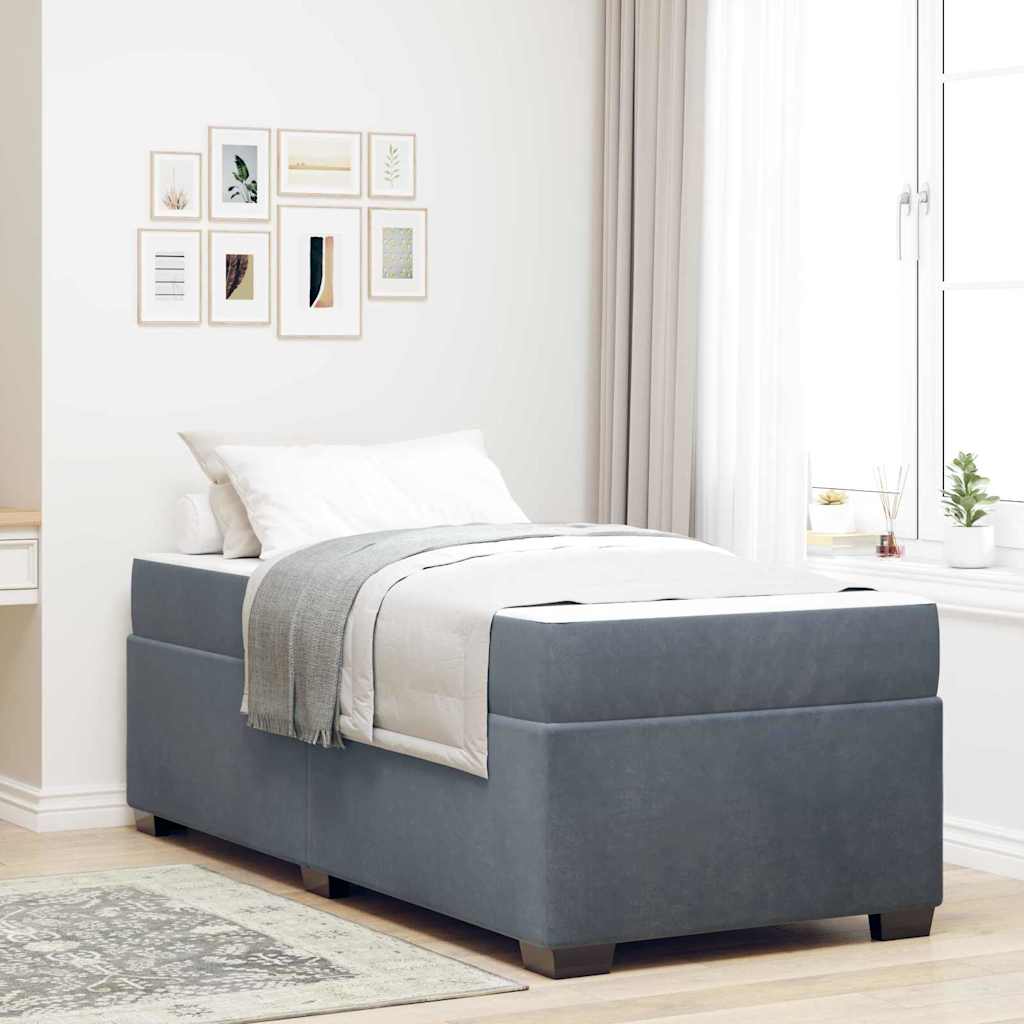 Voodiraam madratsiga Muu Tumehall 90 x 190 cm Samet