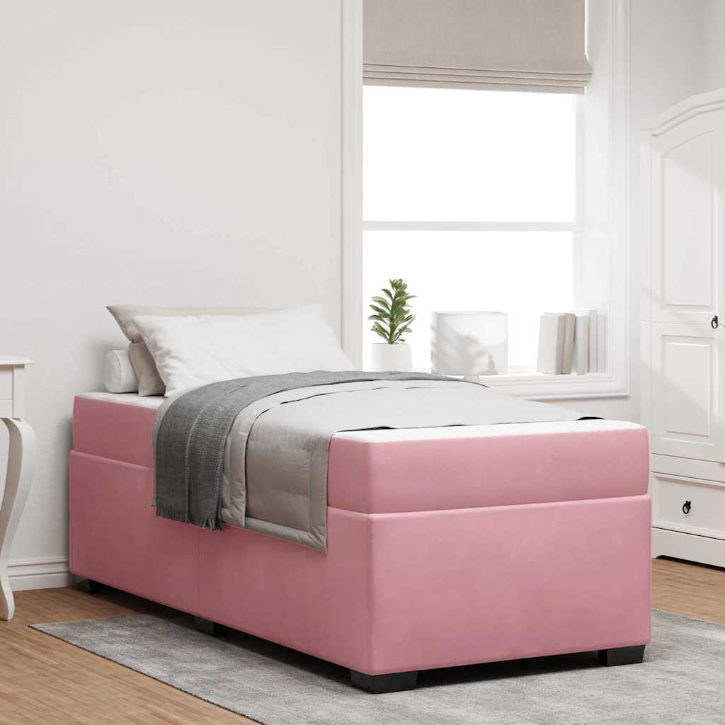 Voodiraam madratsiga Muu Roosa 90 x 190 cm Samet