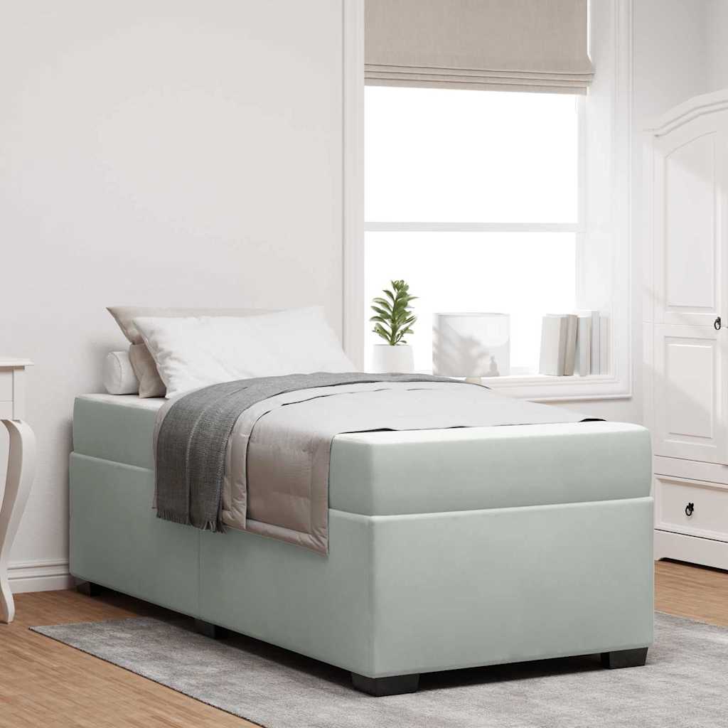 Voodiraam madratsiga Muu Helehall 100 x 200 cm Samet