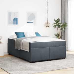 Rám postele s matrací Tmavě šedá 160 x 200 cm textil - obrázek 1