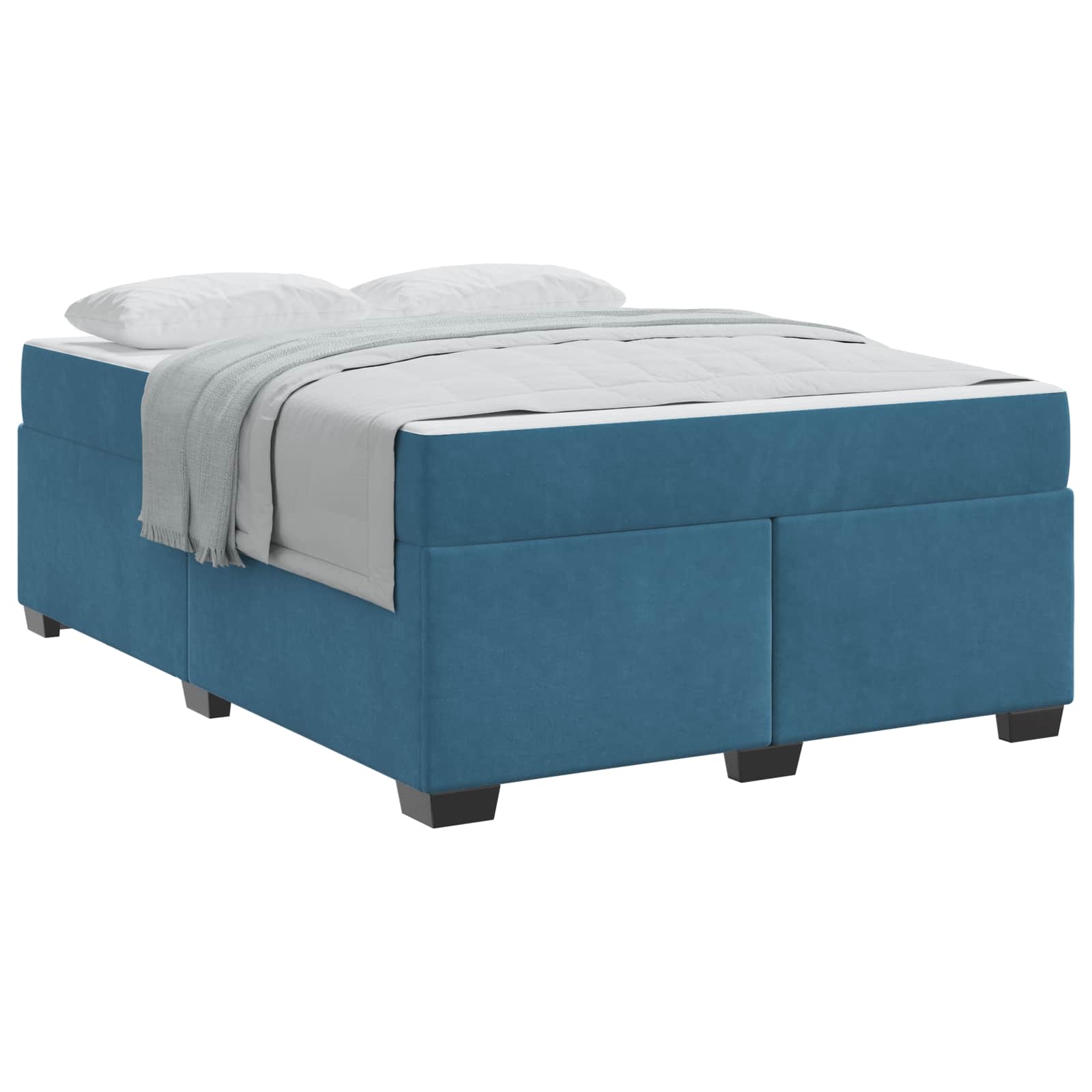 Bedframe Anders Donkerblauw 160 x 200 cm Fluweel | luizaXL | Dé meubelwinkel voor elk interieur Bedframe Anders Donkerblauw 160 x 200 cm Fluweel - Afbeelding 2