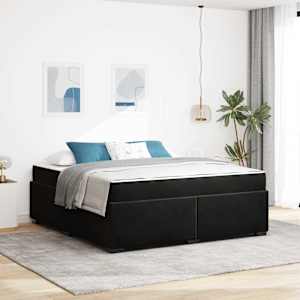 Rám postele s matrací Černá 180 x 200 cm textil - obrázek 1