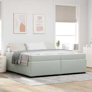 Konstrukcija postelje Svetlo siva 200 x 200 cm blago