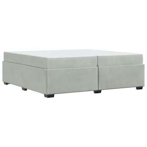 Rám postele s matrací Světle šedá 200 x 200 cm textil - obrázek 7