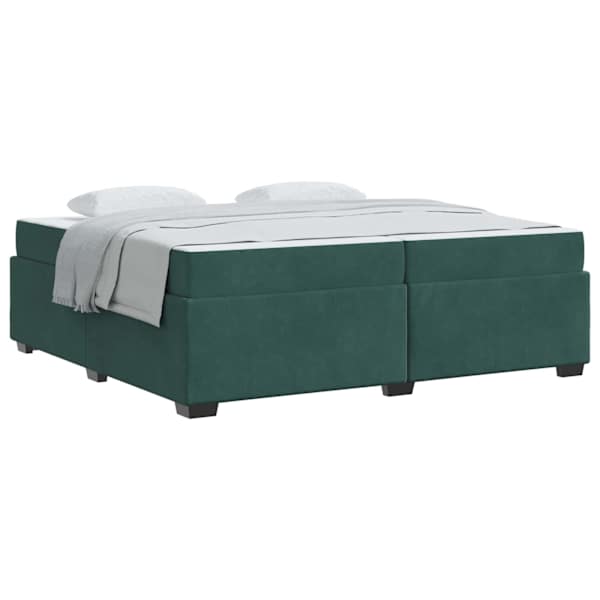 vidaXL Voodi raam madratsiga Tume rohelise 200 x 200 cm kangas