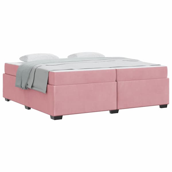 vidaXL Voodi raam madratsiga Roosa 200 x 200 cm kangas