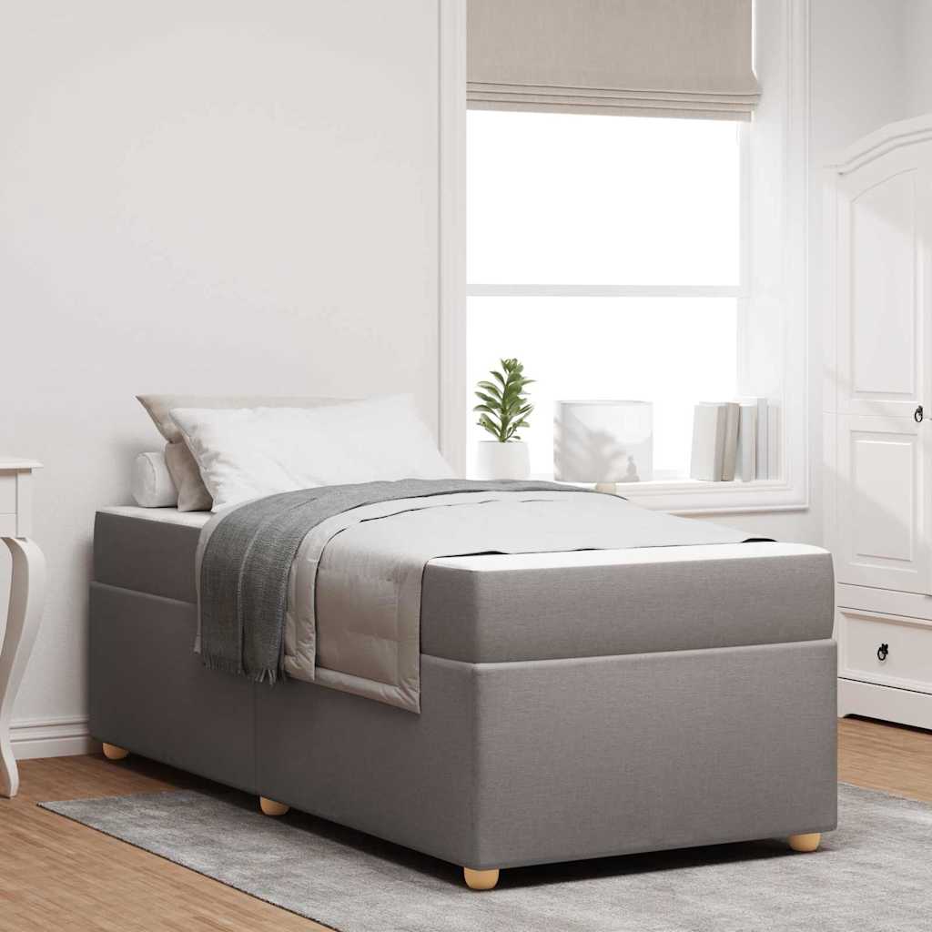vidaXL Cadru de pat cu saltea Gri taupe 80 x 200 cm țesătură