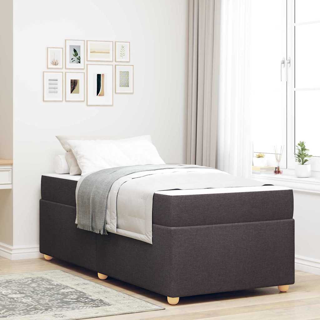 Voodiraam madratsiga Muu Tumepruun 90 x 200 cm kangas