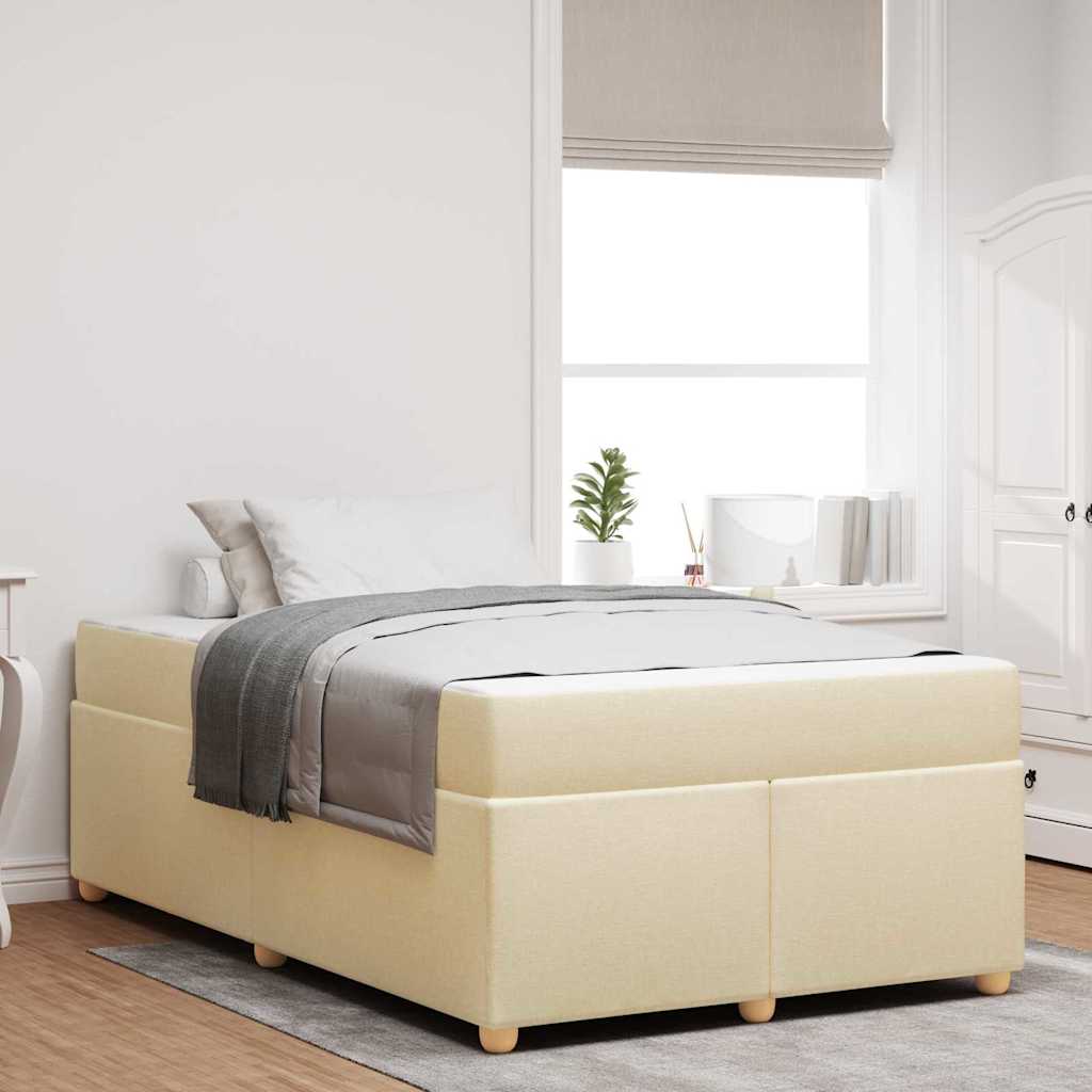 vidaXL Bettgestell mit Matratze Sonstiges Creme 120 x 200 cm Stoff
