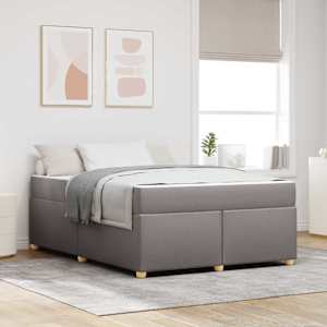 Rám postele s matrací Taupe 140 x 200 cm textil - obrázek 1