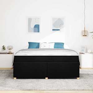 Rám postele s matrací Černá 180 x 200 cm textil - obrázek 3