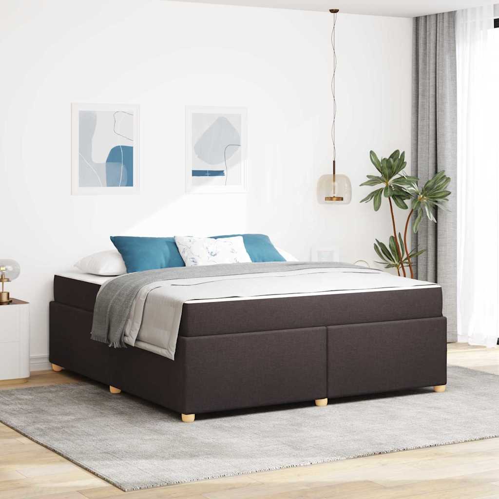 vidaXL Cadru de pat cu saltea Maro închis 180 x 200 cm țesătură