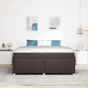Rám postele s matrací Tmavě hnědá 180 x 200 cm textil - obrázek 3