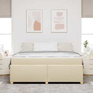 Rám postele s matrací Krémová 180 x 200 cm textil - obrázek 3