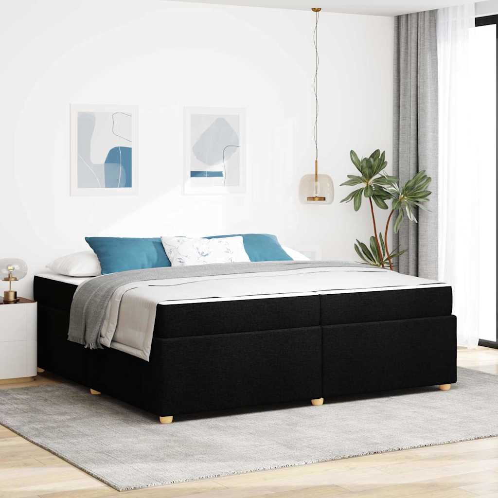 Voodiraam madratsiga Muu Must 200 x 200 cm kangas