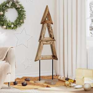 Božično drevo z stojalom Rjava 120 cm Trdna tikovina