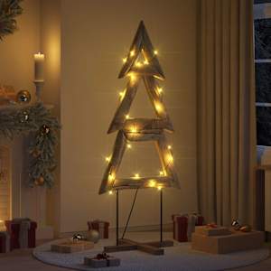 Božično drevo z stojalom Rjava 181 cm Trdna tikovina