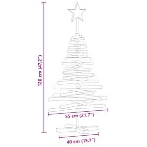 Vánoční stromeček s stojanem Hnědá 120 cm Masivní teakové dřevo - obrázek 12