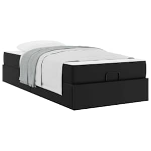 vidaXL Voodiraam madratsiga Muu 2 tk Must PVC