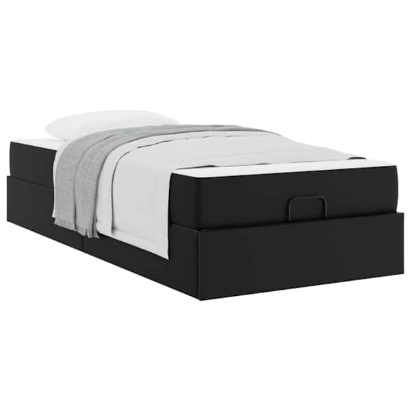vidaXL Voodiraam madratsiga Muu 2 tk Must PVC