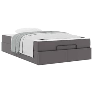 Rám postele s matrací s matrací 2 pcs Šedá PVC - obrázek 3