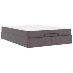 Rám postele s matrací s matrací 2 pcs Šedá PVC - obrázek 2