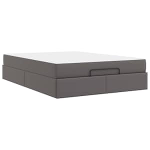 Rám postele s matrací s matrací 2 pcs Šedá PVC - obrázek 8