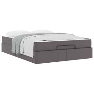 Rám postele s matrací s matrací 2 pcs Šedá PVC - obrázek 3