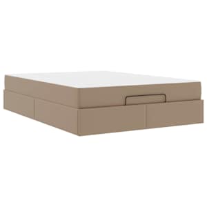 Rám postele s matrací s matrací 2 pcs Žlutohnědá PVC - obrázek 2