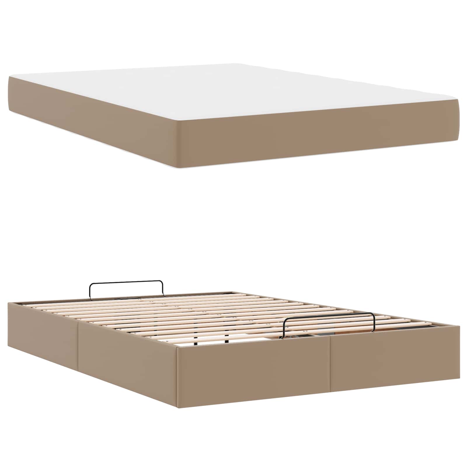 Voodiraam madratsiga madratsiga 2 pcs Tumebeež PVC 3 Kõik vajalik sinu aeda ja koju! Voodiraam madratsiga madratsiga 2 pcs Tumebeež PVC - Image 3