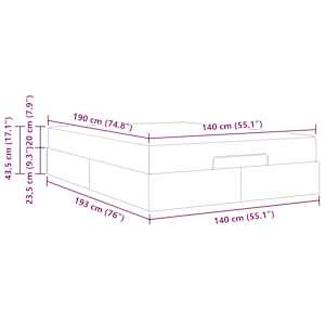 Rám postele s matrací s matrací 2 pcs Žlutohnědá PVC - obrázek 13