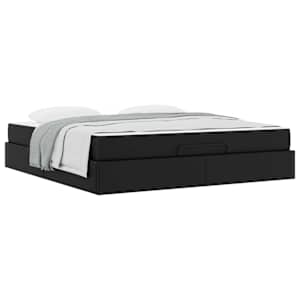 Rám postele s matrací s matrací 2 pcs Černá PVC - obrázek 3