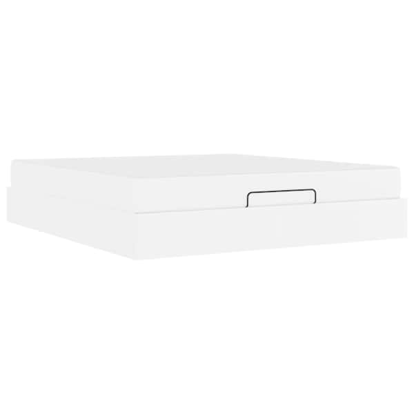 vidaXL Voodiraam madratsiga Muu 2 tk Valge PVC