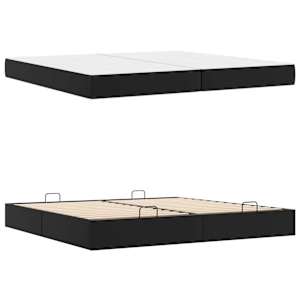 Rám postele s matrací s matrací 2 pcs Černá PVC - obrázek 5
