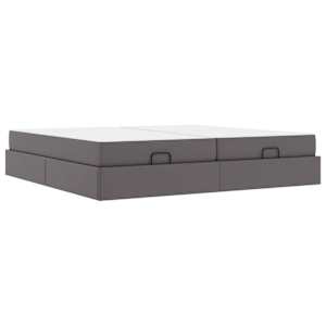 Rám postele s matrací s matrací 2 pcs Šedá PVC - obrázek 2