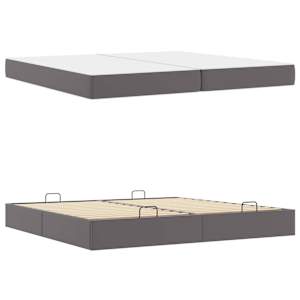 Rám postele s matrací s matrací 2 pcs Šedá PVC - obrázek 5