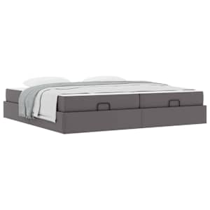 Rám postele s matrací s matrací 2 pcs Šedá PVC - obrázek 3